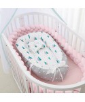 85*50cm Baby Nest Bed with Pillow Portable Crib Travel Bed Infant Toddler Cotton Cradle for Newborn Baby Bed Bassinet Bumper