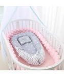 85*50cm Baby Nest Bed with Pillow Portable Crib Travel Bed Infant Toddler Cotton Cradle for Newborn Baby Bed Bassinet Bumper